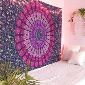 purple tapestry wall hanging bohemian mandala